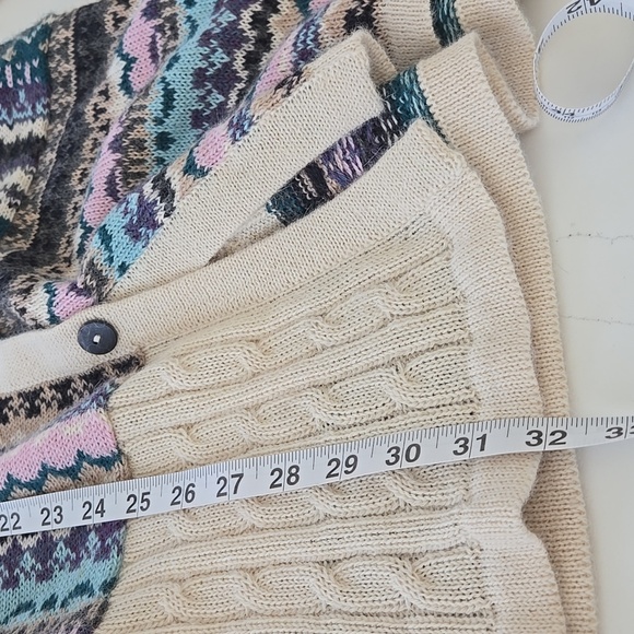 NOVICA Patchwork Ivory and Multi-Color Patchwork 100% Alpaca Knit Cardigan XL - Picture 16 of 16